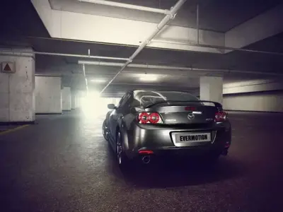 Parking Lot And Mazda Car 3D model