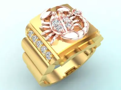 Scorpion Ring - Men ring - N581 3D print model