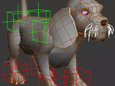 Brown Dog Low-poly 3D model
