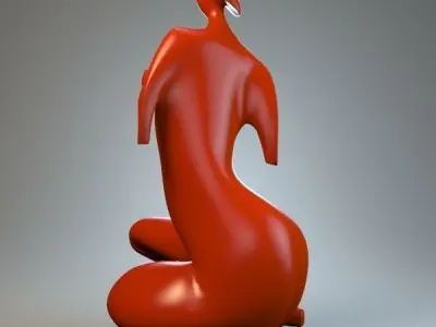 Sculpture Lady in hat P 3D print model