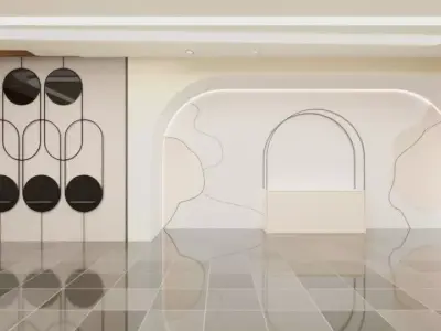 Modern Cosmetic Showroom Interior 3D Retail Display  Low-poly 3D model