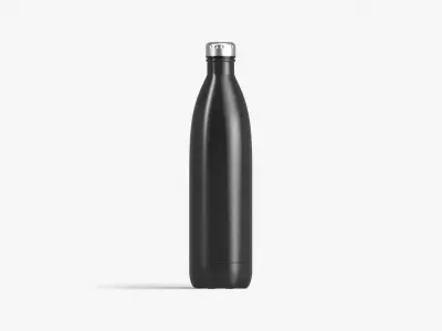 Black Aluminum Swell Sport Bottle - metal thermo water botle Low-poly 3D model