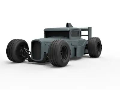 Hot rod Formula One Scale 1 to 24 3D print model