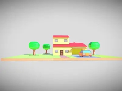 little toy house made with blocks Free 3D print model