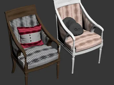 Armchair with decor 7 3D model