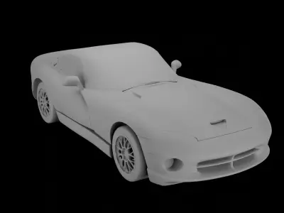 1999 Dodge Viper Gts Acr High-Detail Sports Car 3D Model  3D model