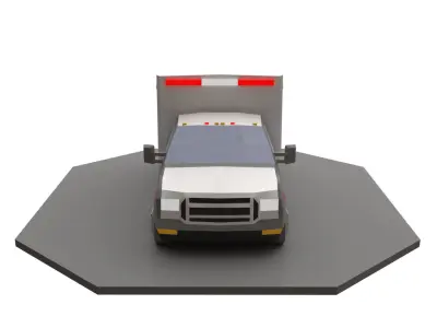 Ambulance Car LowPoly Low-poly 3D model
