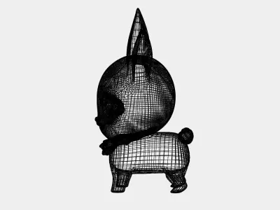 Stylized Toon Rabbit Low-poly 3D model