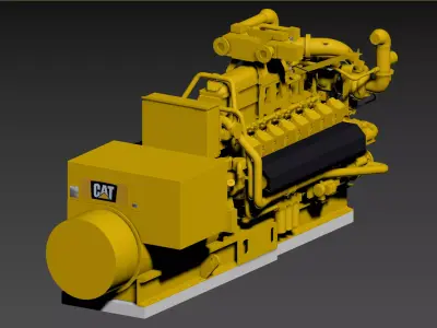 CAT SCI FI Gas engine Low-poly 3D model