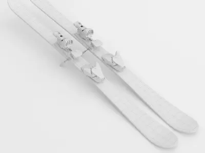Ski equipments 3D model