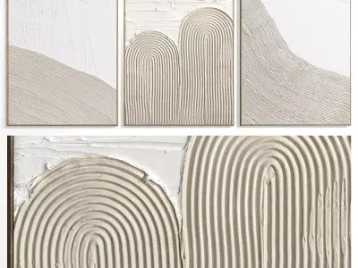 Abstract Painting Set of 3 pieces - No 15 Low-poly 3D model