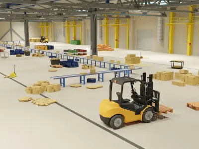 Industrial Warehouse pack Low-poly 3D model