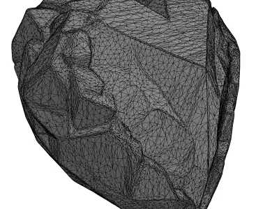 Geometric Crystal Heart Stone Sculpture Low-poly 3D model