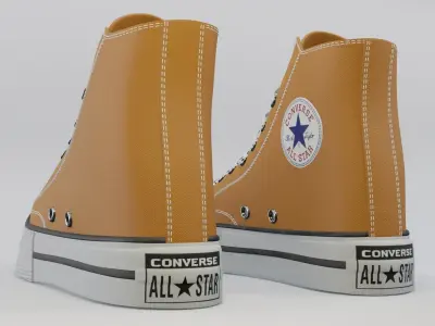 Basketball Leather Shoes Converse All Star Orange 3D model
