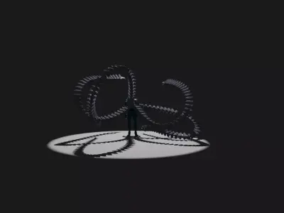 detailed human with claws  Free low-poly 3D model