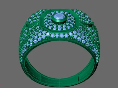 Gents Rings Diamond Men Ring STL 3DM 3D ready print model 3D print model