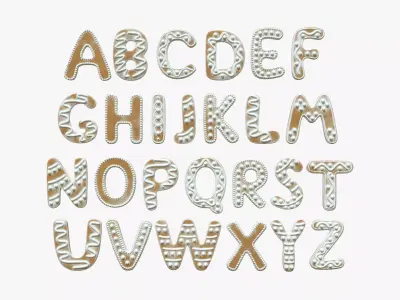 Decorated alphabet letters 03 3D model