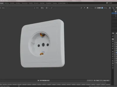 Electric power plug Socket 220V for smooth subdivision 3D model