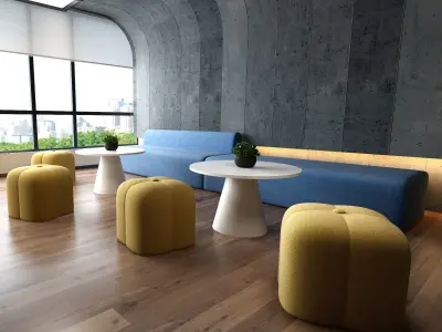 3D model of modern office hall 3D model