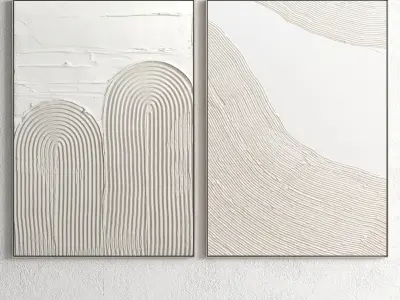 Plaster Two Photo Frame E-45 Low-poly 3D model