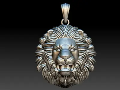 lion necklace pendant model 2 3D print model