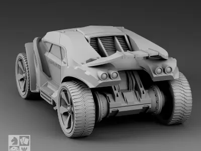 Futuristic Car 3D print model