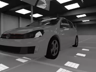 Volkswagen Golf mk6 gti Low-poly 3D model