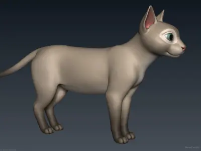 Stylized Cartoon Cat 3D model