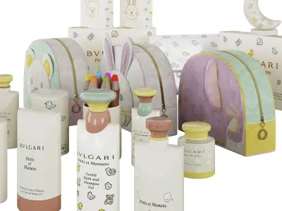 Childrens Bathroom decor set 02 3D model