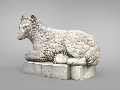 Bear statue 02 scanned Low-poly 3D model