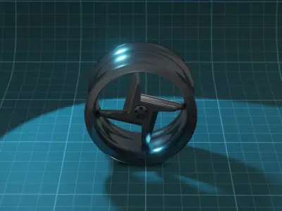 Shuriken wheel rim 3D model