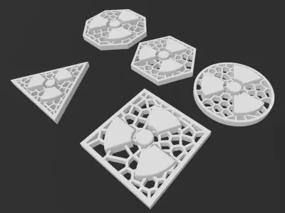 Nuclear Radiation Hazard Warning Signs 3D print model