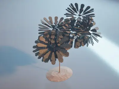 Conceptual shrub S1Bv1 Low-poly 3D model