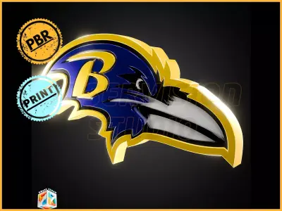 Baltimore Ravens logo - Cinematic - 3D print 3D model