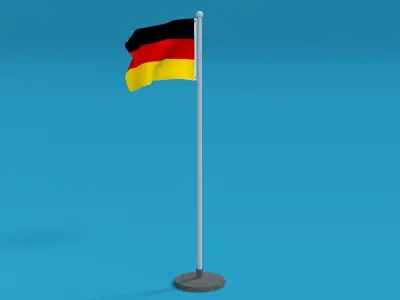 Low Poly Seamless Animated Germany Flag Low-poly 3D model