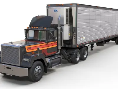 SuperLiner van trailer  Low-poly 3D model