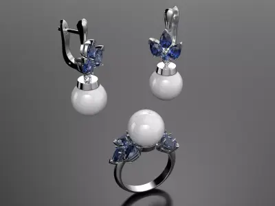 Pearls set for women  3D print model