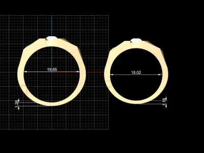 Lux ring silver gold sterling printable jewelry 3D model 3D print model 5