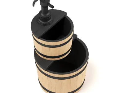 Wooden Fountain 3D Model 3D model