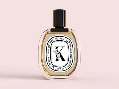 Oval squared Diptyque Perfume bottle with cap Free 3D model