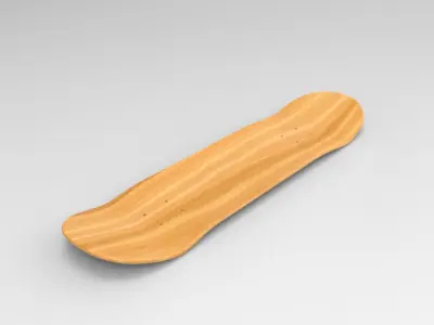 8 in Skateboard Deck Free 3D model