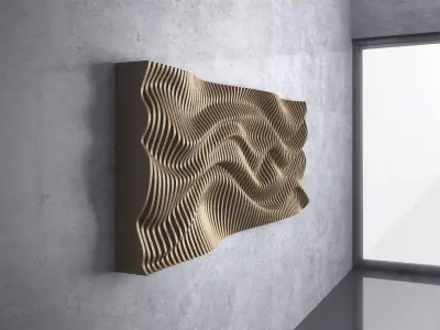 Parametric Wavy Wooden Wall Decor - 21 - CNC files for cutting 3D model
