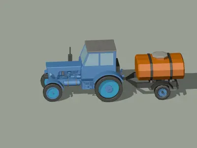 tractor with trailer 3D model