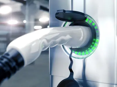 Electric Vehicle Charging Station animated 3d scene 3D model