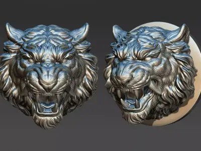Tiger head in Japanese style 3D print model