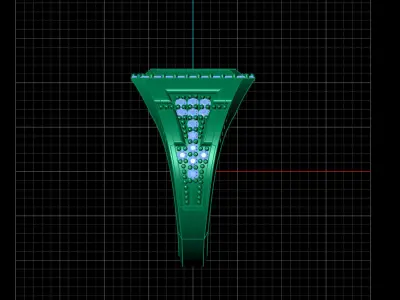 Print Ready STL 3DM  Gents Rings Diamond Men Ring  3D print model 46