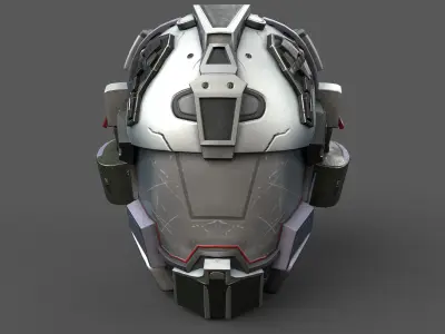 Helmet scifi military 3d model space Low-poly 3D model