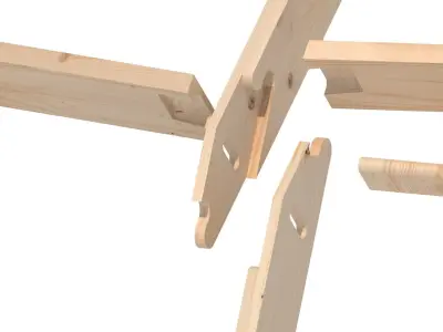 Wood construction dome Low-poly 3D model