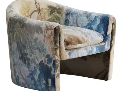  Willow Jacquard Sculptural Chair Low-poly 3D model