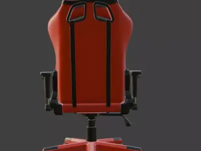 Red Gaming Chair DXRacer-Style High Detail PBR 3D Model 3D model